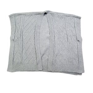 LOFT Cardigan Women's XS/S Gray Cable Knit‎ Open Front Soft Cozy Casual Sweater